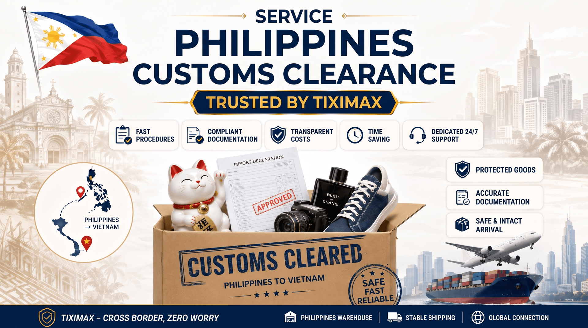 Minh họa dịch vụ Philippines Customs Clearance Service