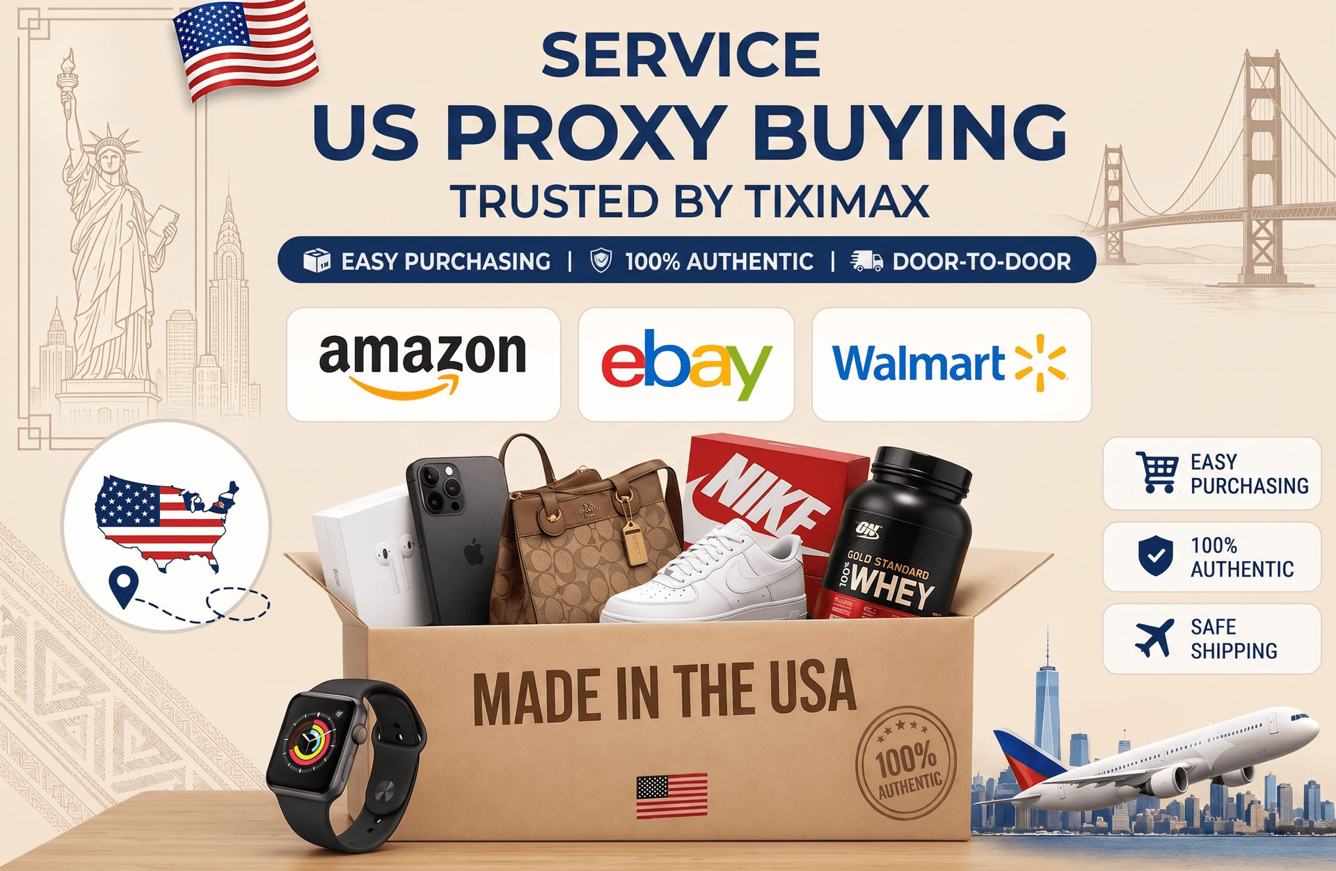 Minh họa dịch vụ US Purchase-on-Behalf Service