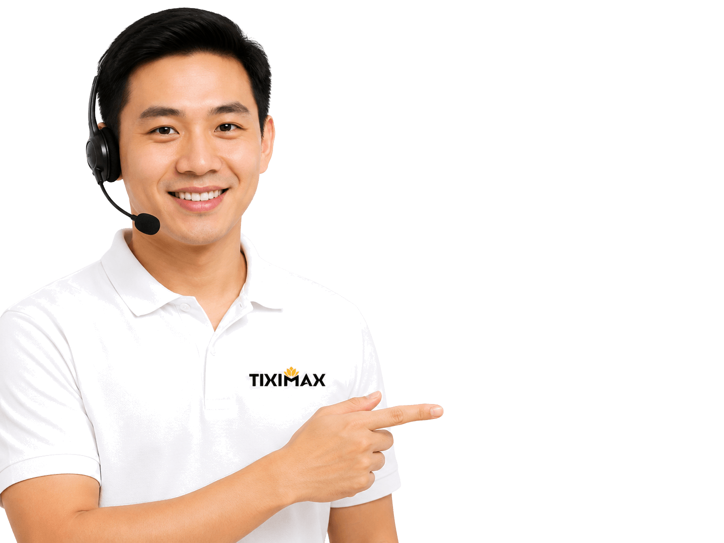 Nhân viên hỗ trợ TIXIMAX chỉ hướng dẫn