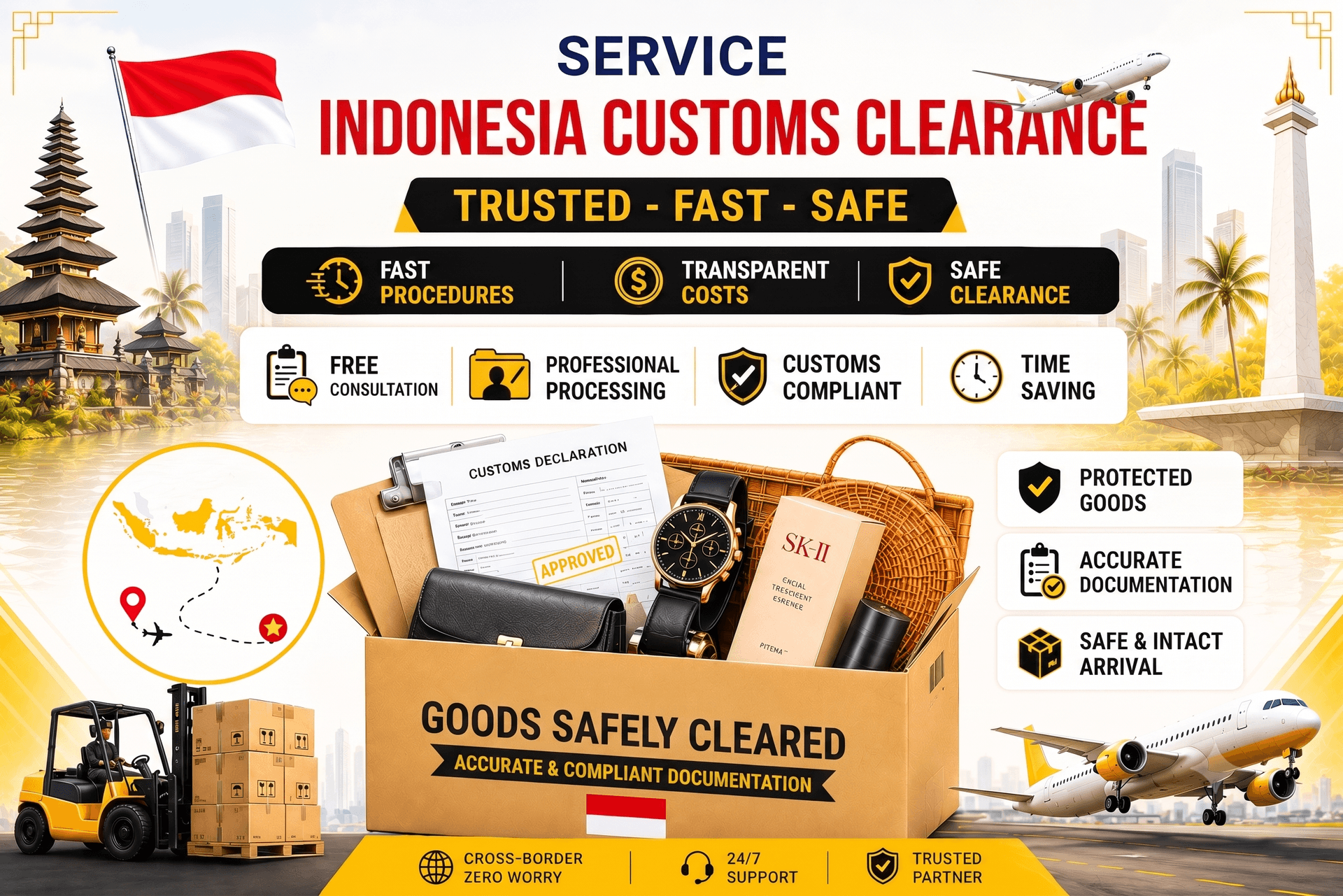 Minh họa dịch vụ Indonesia Customs Clearance Service
