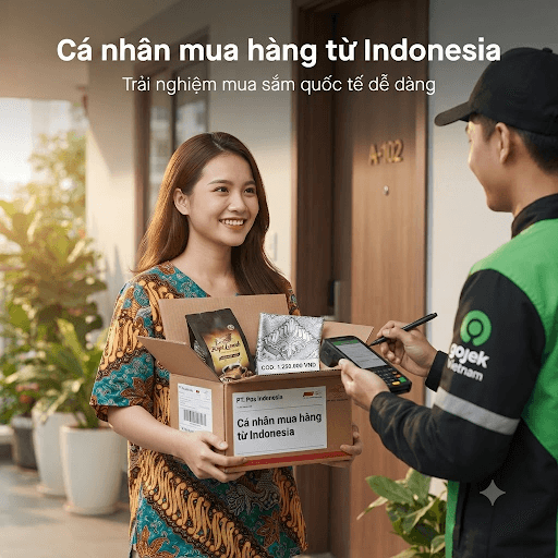 Cá nhân mua hàng từ Indonesia