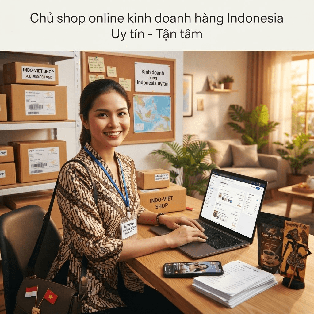 Chủ shop online kinh doanh hàng Indonesia