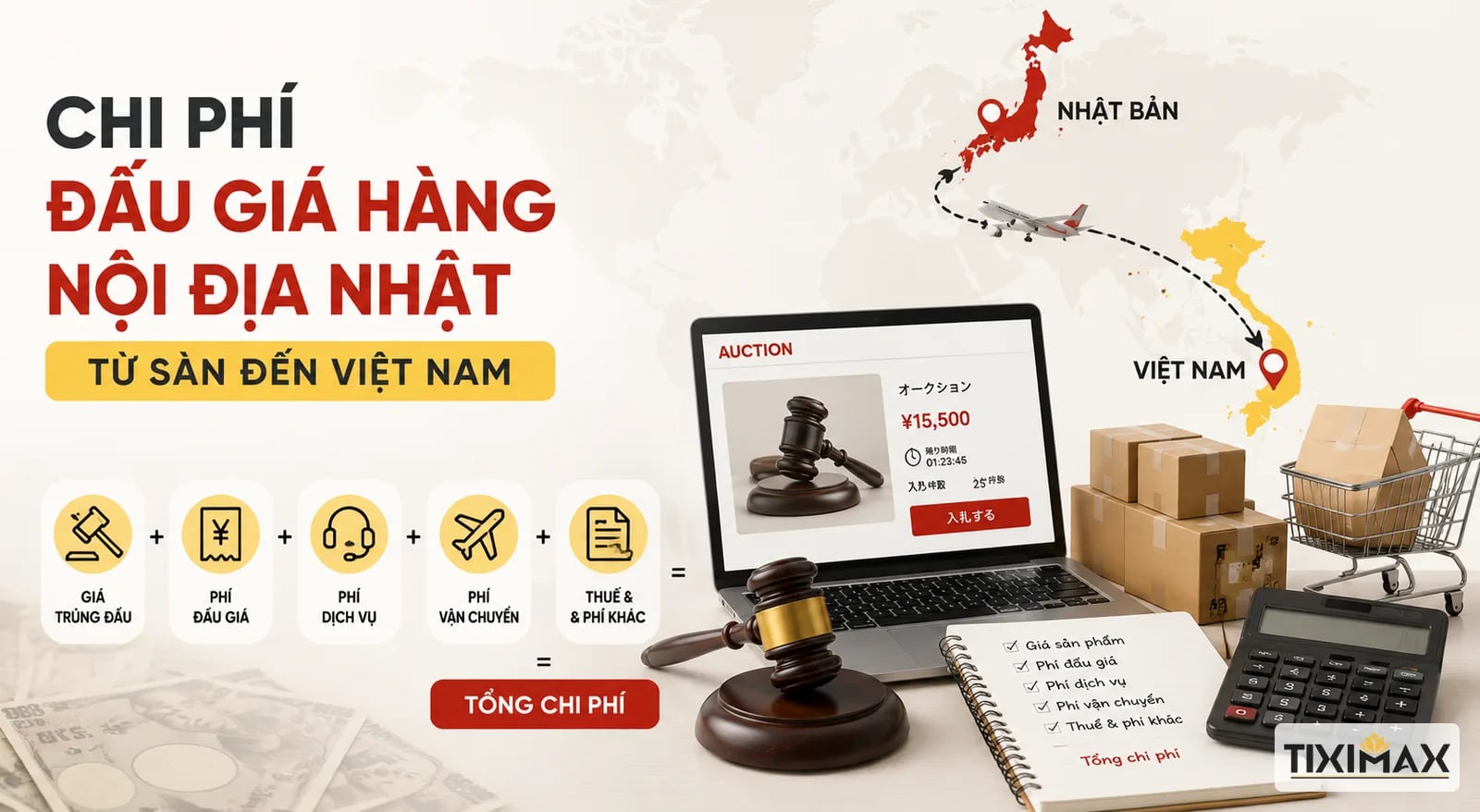 Chi Phí Đấu Giá Hàng Nội Địa Nhật Từ Sàn Về Việt Nam