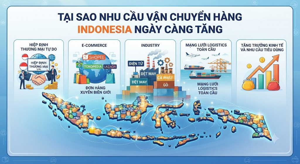 Minh họa lý do chọn Vận chuyển hàng Indonesia